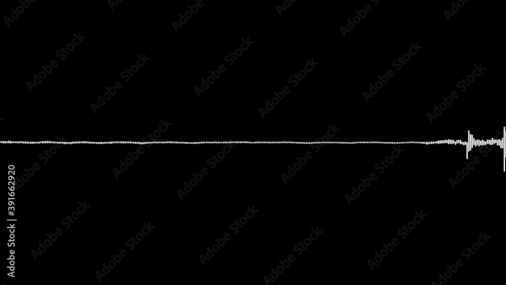 A simple white on black audio visualization effect. Simple, able to loop to simulate noise or voices A simple white on black audio visualization effect. Simple, able to loop to simulate noise or voices