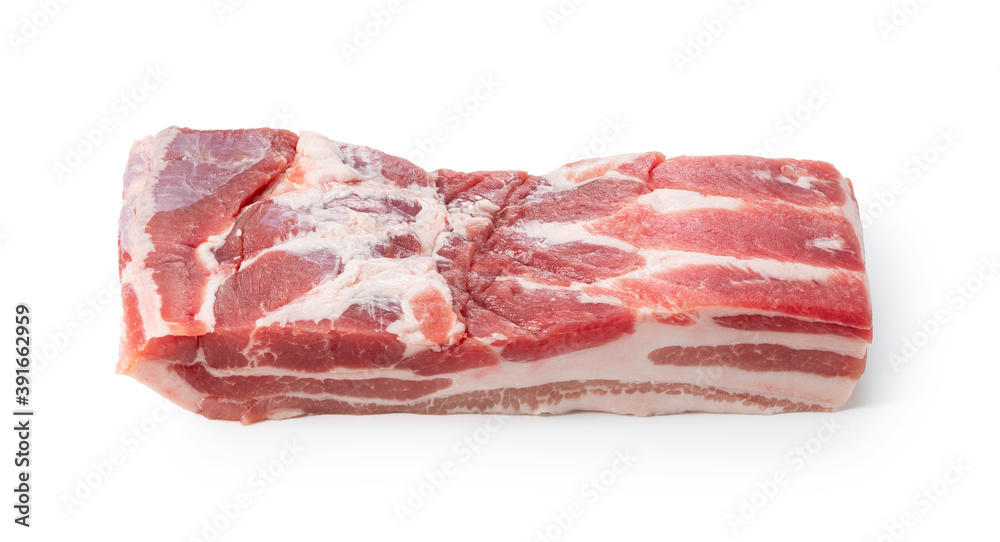 Pork belly on a white background Pork belly on a white background
