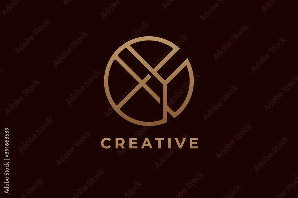 Abstract initial letter X and Y logo,usable for branding and business logos, Flat Logo Design Template, vector illustration