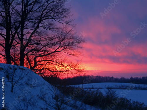 Brightly coloured sunset