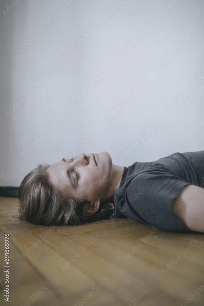 a very lonely guy at home suffers from the fact that he is alone and goes crazy a very lonely guy at home suffers from the fact that he is alone and goes crazy