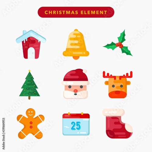 Christmas element icon set