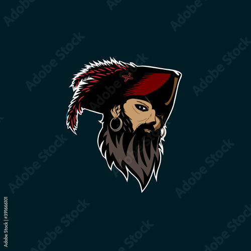 Pirate head vector illustration