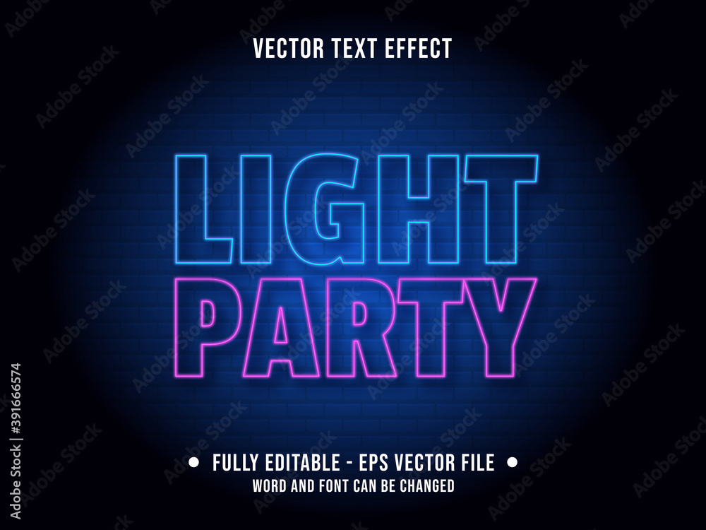 Editable text effect - light party neon blue and pink color gradient modern style Editable text effect - light party neon blue and pink color gradient modern style