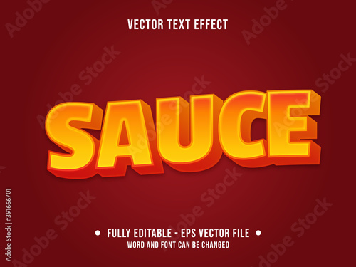 Editable text effect - hot chili sauce red and orange color gradient modern style