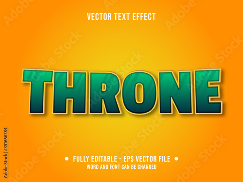 Editable text effect - green throne color gradient modern style