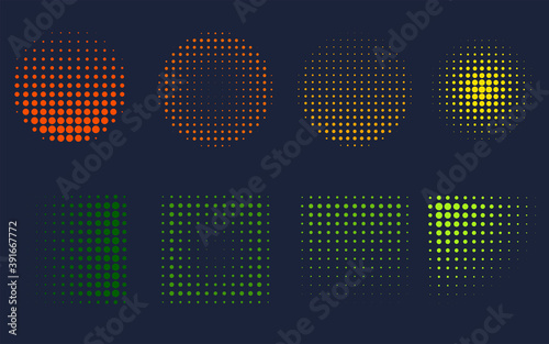 Set of halftone background. Vector Illustration