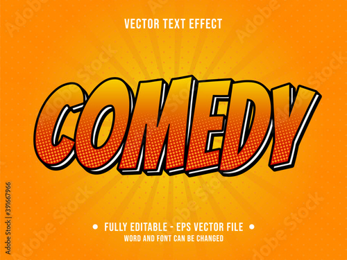 Editable text effect - comedy popart orange and yellow 
 color gradient modern style