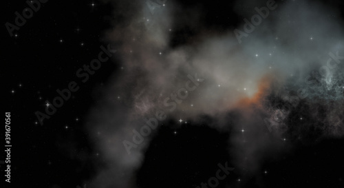 Star field in galaxy space with colorful nebula. Sci fi background of deep space. Ethereal wallpaper.