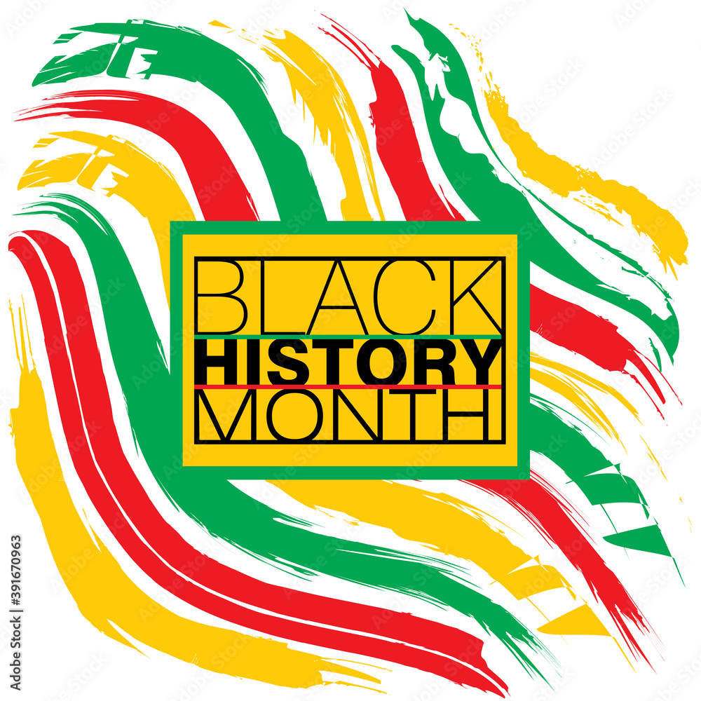 An abstract vector illustration of Black History Month on patriotic ...