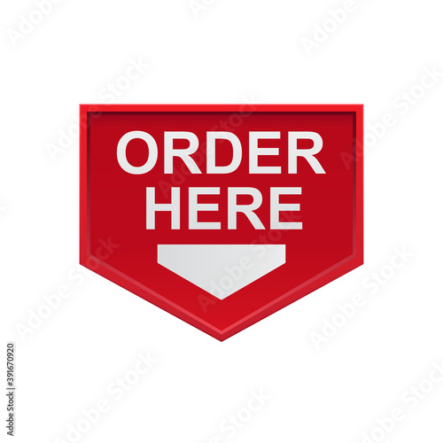 Order here sign vector illustration isolated on white background 