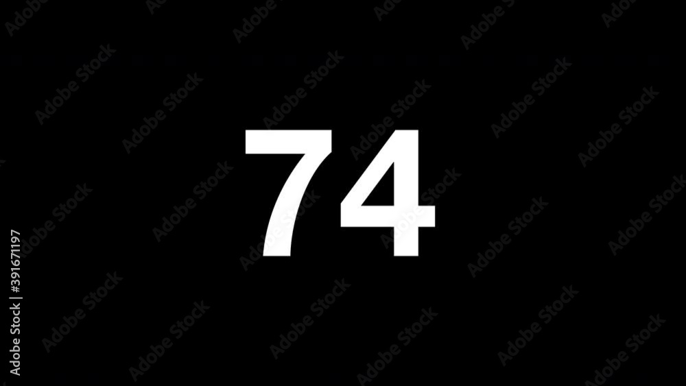 Countdown and Count up to 100 isolated on black background
