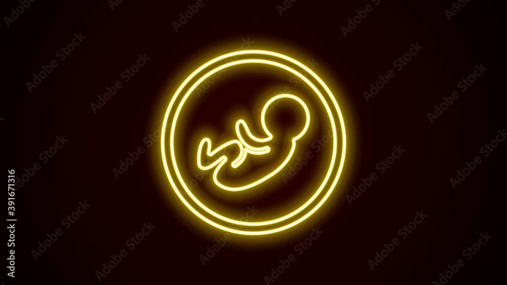 Glowing neon line Baby icon isolated on black background. 4K Video motion graphic animation Glowing neon line Baby icon isolated on black background. 4K Video motion graphic animation