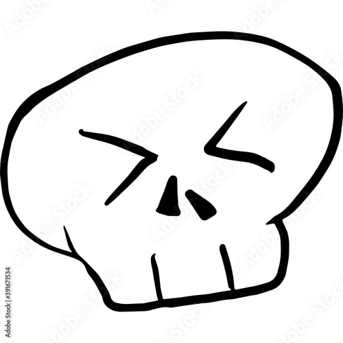 Doodle skull squinting