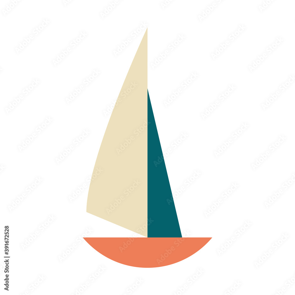 sailboat ship surfing isolated icon