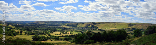 Beautiful panoramic landscape of the Peak District National Park, Derbyshire, United Kingdom, the first national park in England and also a popular tourist destination – August, 2018 photo