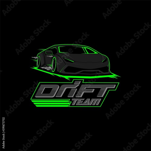 green car vector drift team