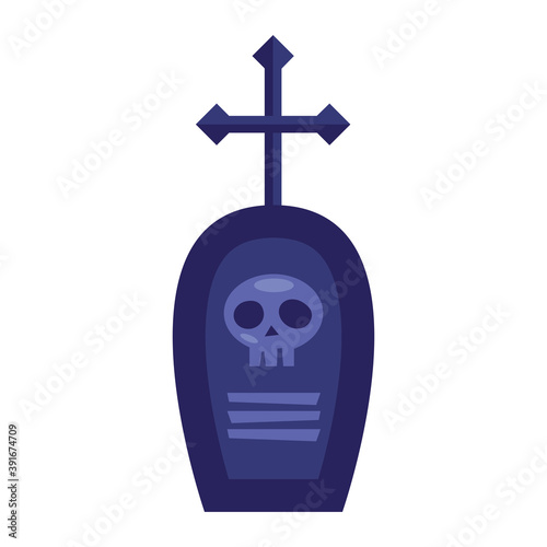 halloween stone graveyard isolated icon