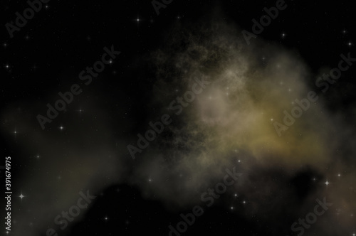 Star field in galaxy space with colorful nebula. Sci fi background of deep space. Ethereal wallpaper.