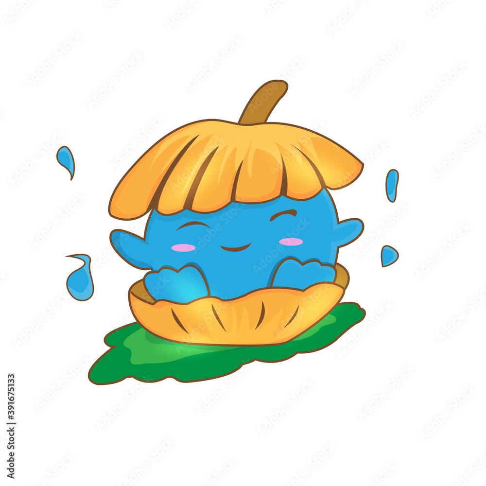 cute jelly spirit illustrations inside halloween pumpkins, in cartoon format suitable as stickers, greeting cards, children's clothes elements, book covers and others cute jelly spirit illustrations inside halloween pumpkins, in cartoon format suitable as stickers, greeting cards, children's clothes elements, book covers and others