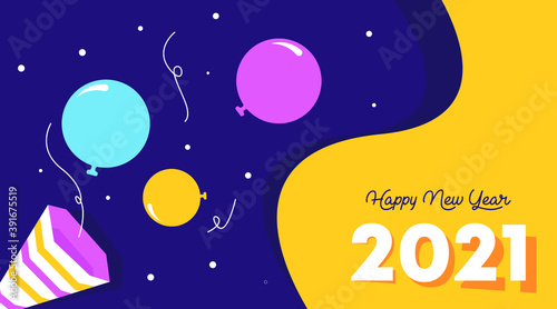 Happy new year 2021 background vector illustration