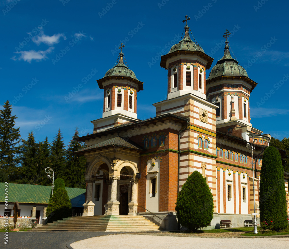Monastery Sinaia in romanian city is religion landmark of Romania.