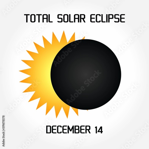 Total Solar Eclipse Vector Illustration. Suitable for greeting card poster and banner