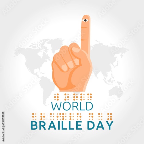 World Braille Day Vector Illustration. Suitable for greeting card poster and banner