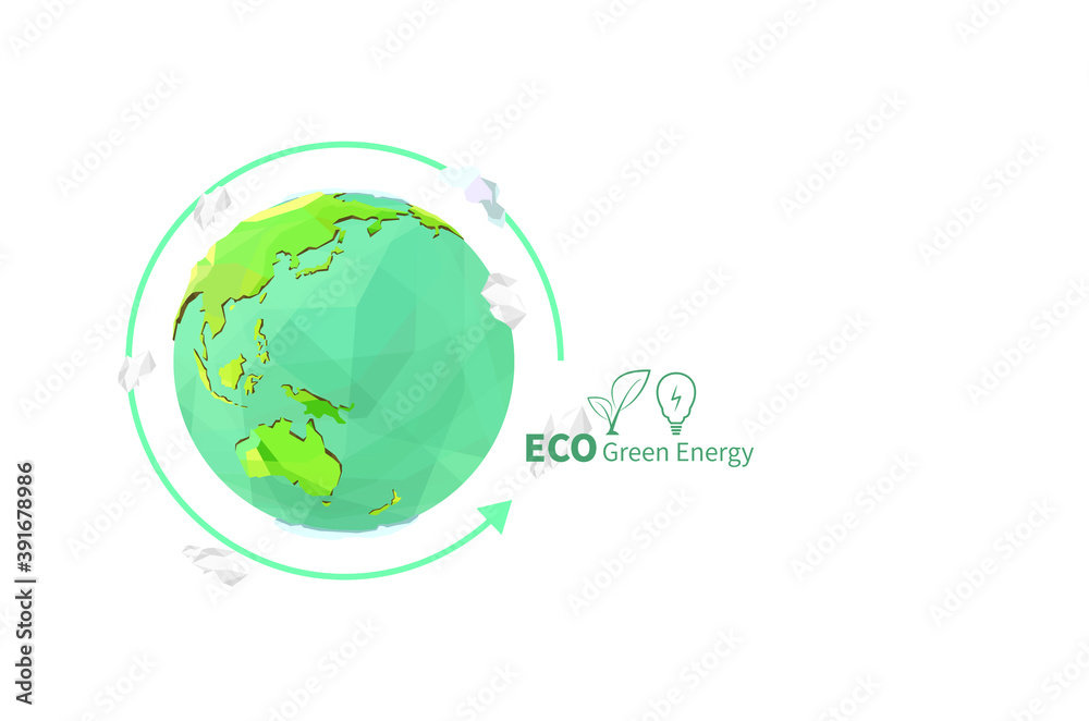 Eco illustration vector for infographic design. 