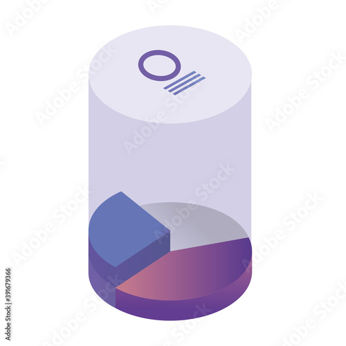 statistics pie infographic isometric icon