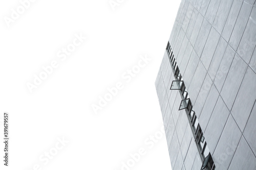 Perspective of Buildings on the white sky background and copy space