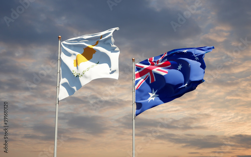 Beautiful national state flags of Australia and Cyprus.