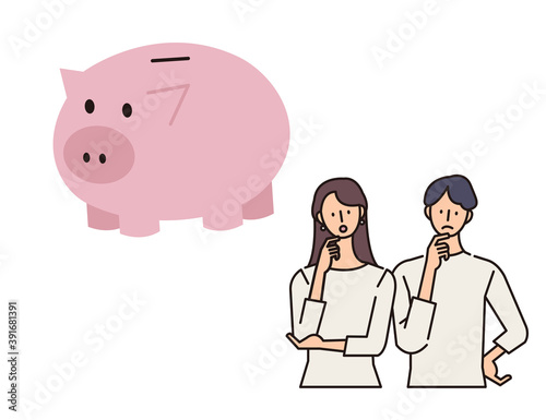 豚の貯金箱と家族のイラスト　お金に関する疑問