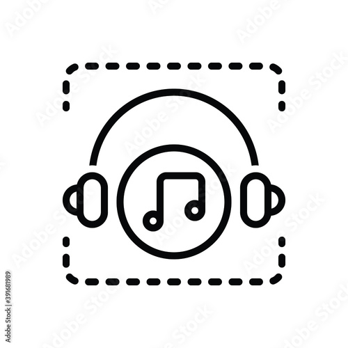 Black line icon for song