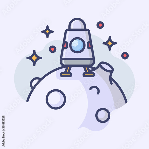 Space Icon, apollo, landing, astronaut, galaxy, space, astronomy, premium vector icon