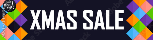 Xmas Sale, web banner design template, Christmas  discount horizontal poster, vector illustration