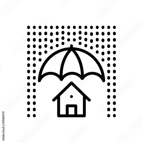 Black line icon for coverage