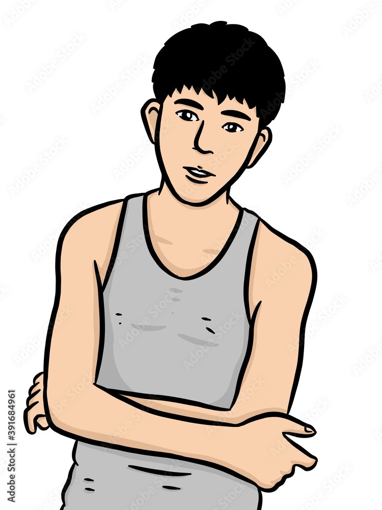 Fototapeta premium cartoon cute man on white background