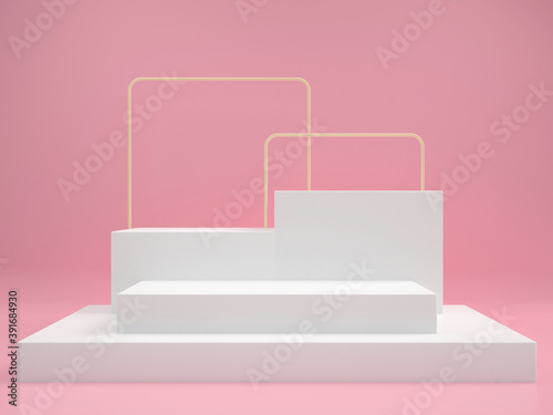 abstract geometric shape pastel color template minimal modern style wall background,for booth podium stage display table mock up composition 3d rendering  © Chanachai