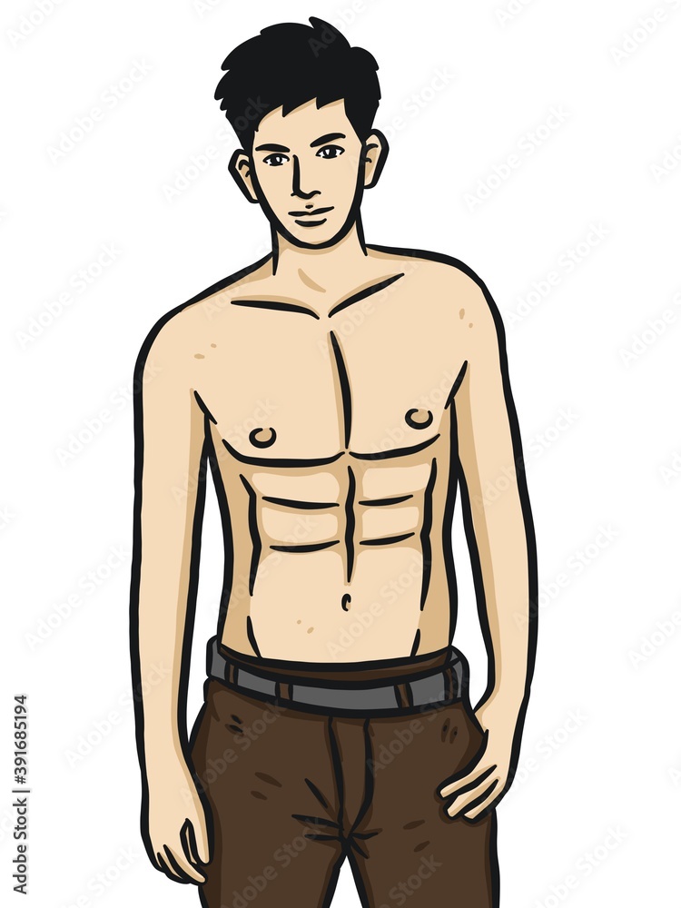 Fototapeta premium cartoon cute man on white background