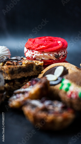 Christmas' dessert selection with cookies and bars