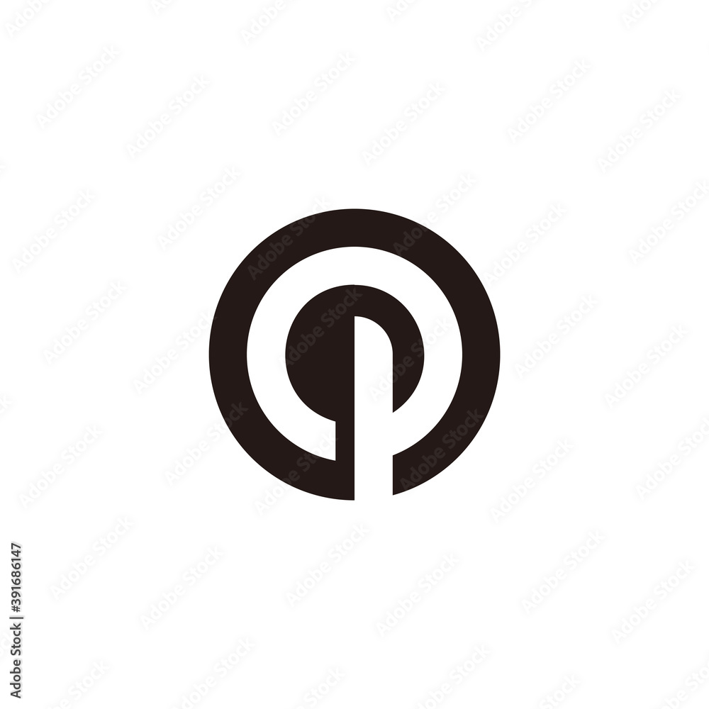 letter p loop geometric negative space logo vector letter p loop geometric negative space logo vector