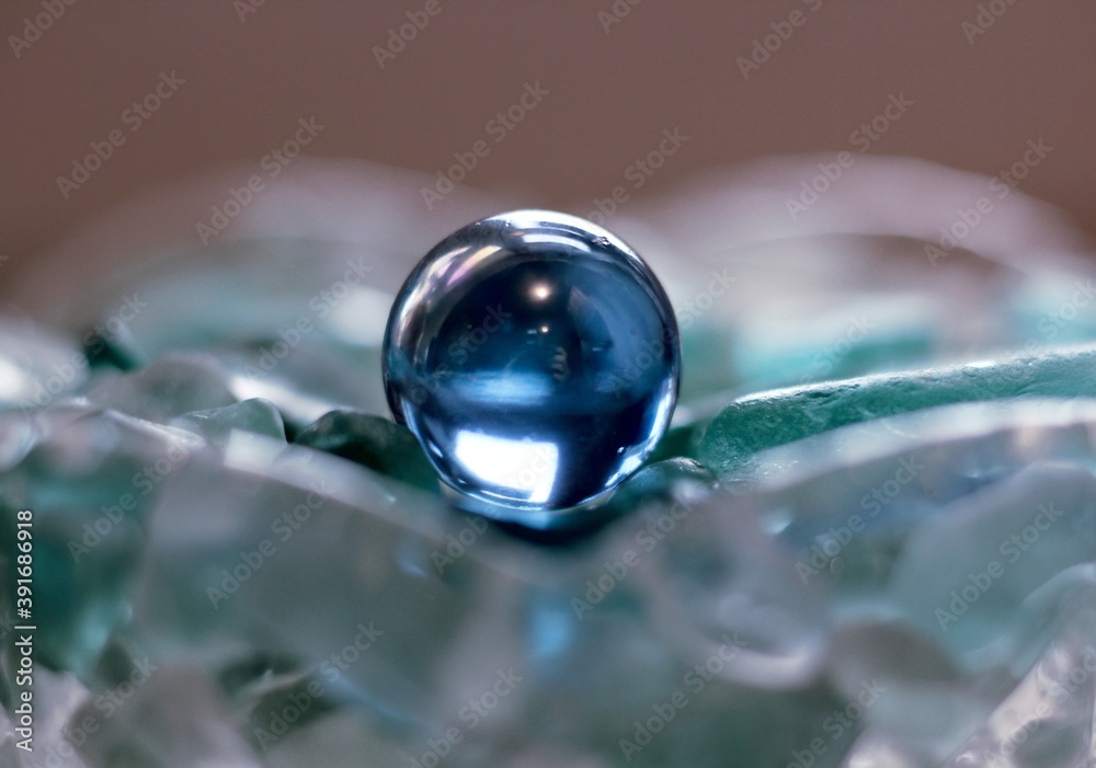 blue bead on the white and blue glass blue bead on the white and blue glass