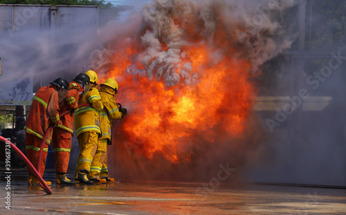 Fire rehearsal for firefighters To prepare if there is a real incident