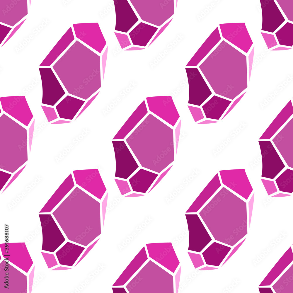 Pink Red Precious Stone Gem seamless pattern. Pink Red Precious Stone Gem seamless pattern.