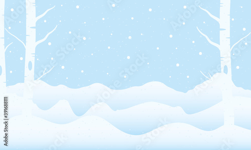 snow scape seasonal scene with trees fozen