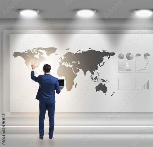 Businessman in global business concept
