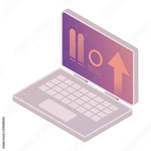 laptop computer device technology icon