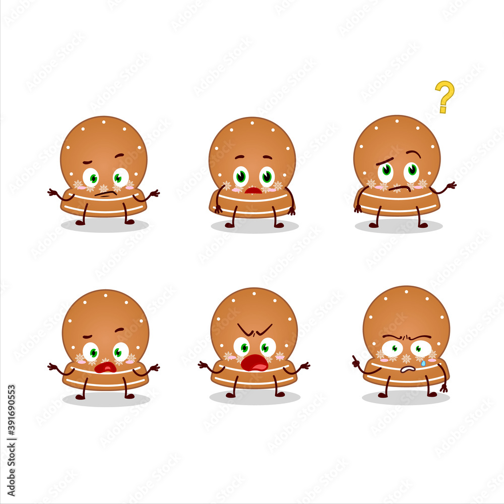 Cartoon character of snowball cookies with what expression