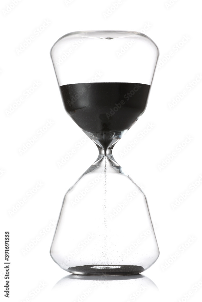 Hourglass on white background. Time management concept Hourglass on white background. Time management concept